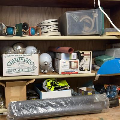 A Variety Of Household Items Featuring Outdoor Lighting, Lightbulbs, Door, Knobs, Etc.