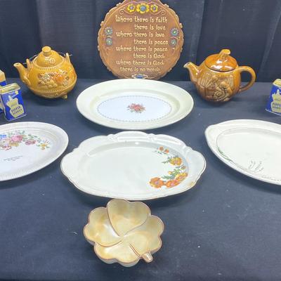 Teapots, Vintage Trays, and More 