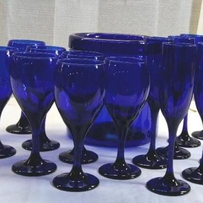 Vintage Libbey Cobalt Blue Wine Glasses & More
