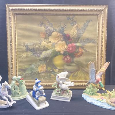 Classic Floral Print and Figurines