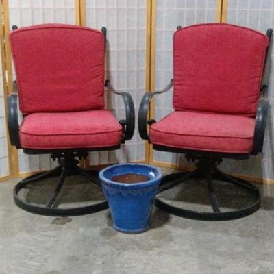 Swivel Patio Chairs And Pottery 