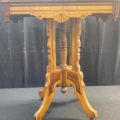 Wooden Accent Table on Wheels