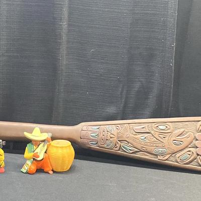 Carved Wooden Paddle 