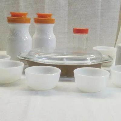 Pyrex Americana Divided Casserole & More