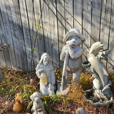Outdoor Garden Statues Featuring Animals, Figures & Dolphin Fountain