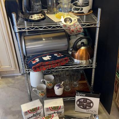 Breakfast Station With Shelf, Coffeemakers & Kitchen Essentials