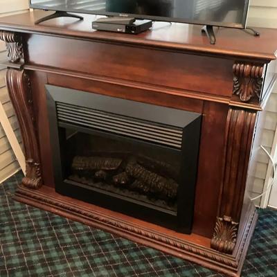 Electric Wood Fireplace Mantle