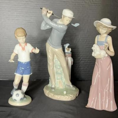 Three Lladro Figurines Featuring #4824 “Golfer”