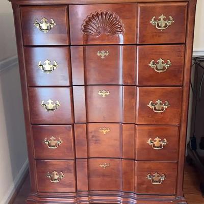 Tall Wooden Dresser With Five Drawers