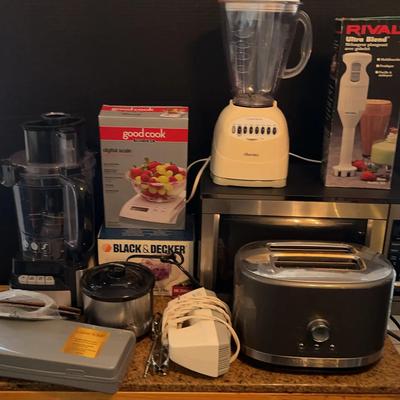 Kitchen Appliances Featuring Microwave, Osterizer Blender, KitchenAid Toaster & More