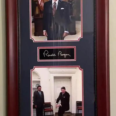 Framed Ronald Reagan Photographs With Signature & Quote