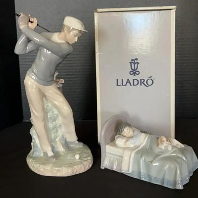 Lladro “Golfer” Figurine & “Bedtime Buddies” Figurine – Includes One Original Box