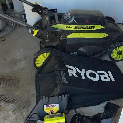 Ryobi 40V Brushless Electric Lawnmower With Attachments