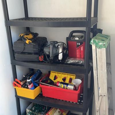 Werner Ladder, Husky Jump Starter & Tool Collection With Shelf