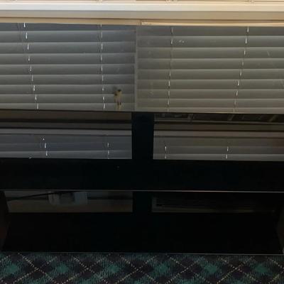 Dark Wood & Smoked-Glass Table