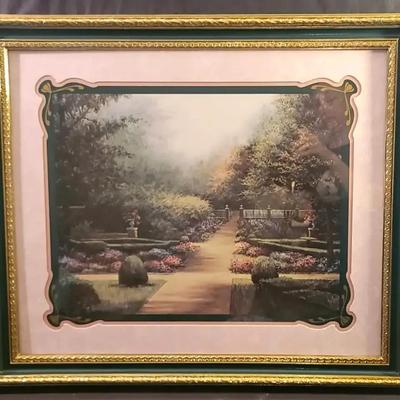 Lene Alston Casey “Garden Scene” Framed Art Print in Gilded Frame
