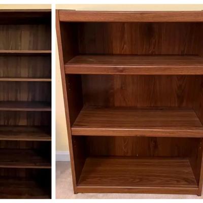Pair of Manufactured Wood Bookshelves with Adjustable Shelves