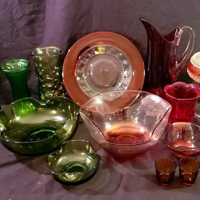 Ruby Red, Bohemian & Vintage Colored Glass Collection