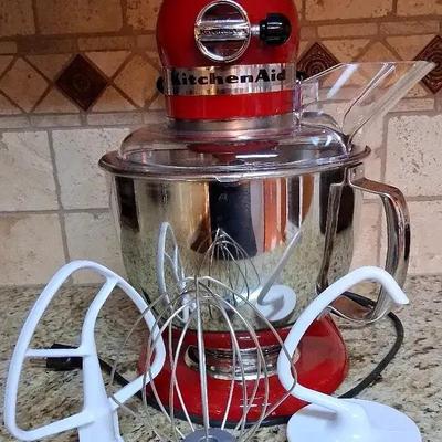 KitchenAid Stand Mixer in Red With Bowl, Shield & Attachments