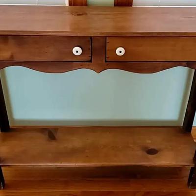 Leick Petite Oak Console Table with Two Drawers