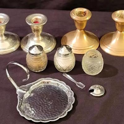 Sterling & Glass Tableware Collection Featuring International Silver Candlesticks