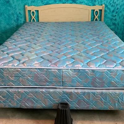 Cream Headboard & Full Bed Frame with Optional Mattress/Box Spring