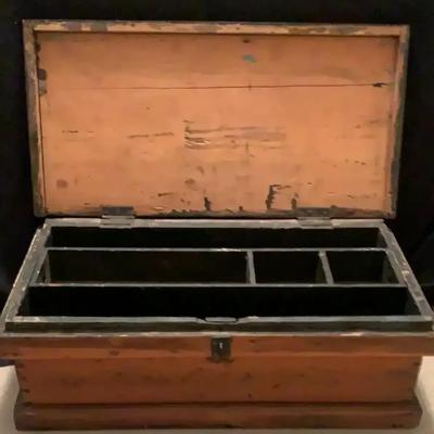 Antique Carpenter’s / Shipwright’s Pine Tool Chest with Divided Interior