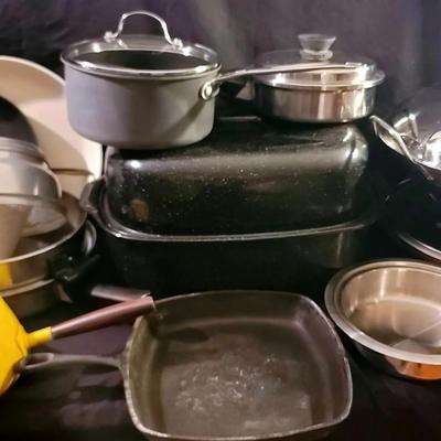 Kitchen Cookware Collection Featuring Farberware Electric Wok, Calphalon & Granite Ware
