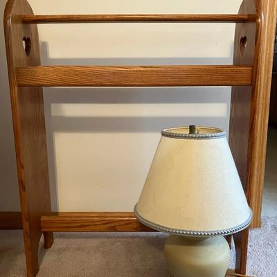 Ceramic Table Lamp and Quilt Rack 