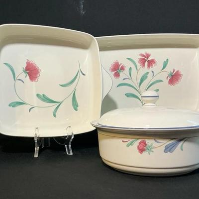 Lenox Poppies On Blue 3 Piece Serving Collection