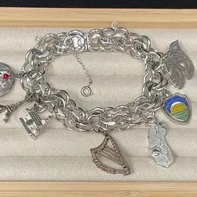  Vintage Sterling Silver Charm Bracelet