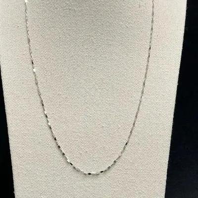 14K White Gold Segmented Link Necklace 
