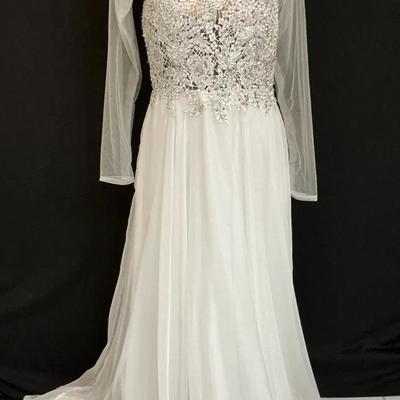 Cinderella Divine White Long Sleeve Wedding Gown
