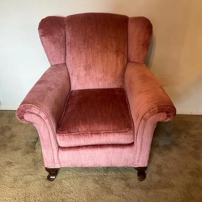 Blush Rose Velvet Wingback Armchair 