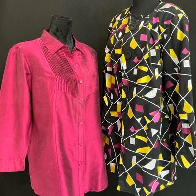 Berry Toned Long Sleeve Blouse And Jacket 