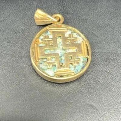 14K Jerusalem Cross Pendant 