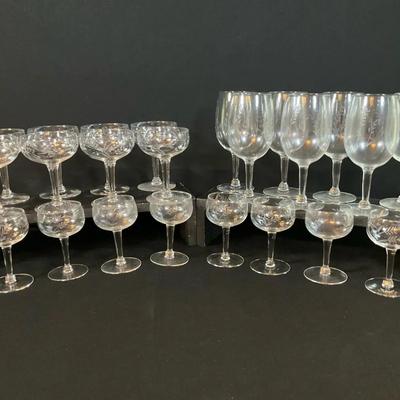 Floral Etched Stemware