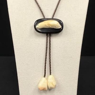 Brian Kulik Signed Bolo Tie, Carved Seal