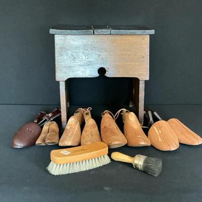 Wooden Shoe Shine Box