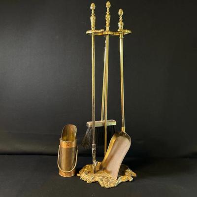 Brass Fireplace Tool Set