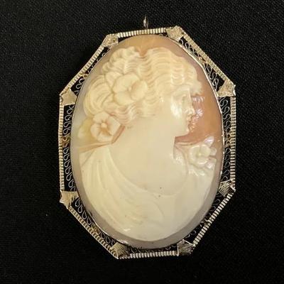 14K Gold Cameo Pin/Pendant