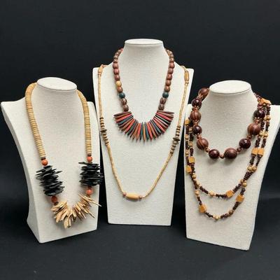Wooden Beaded Necklaces 