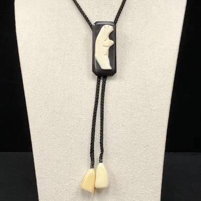 Bolo Tie, Carved Standing Polar Bear