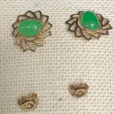 Vintage 14 Karat Earrings With 8 Karat Backs