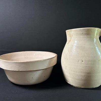 Stoneware Pitcher And Bowl