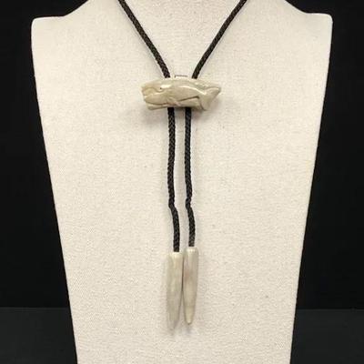 Bolo Tie, Carved Whale