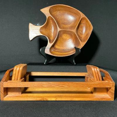 Philippines Wooden Serving Dish & Thailand Teakwood Serving Wood Tray 