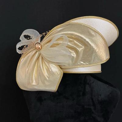 Sandra Gold And Ivory Fascinator Hat