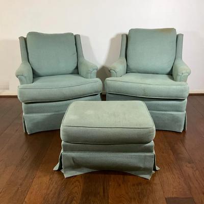 Heritage Club Chairs And Ottoman 