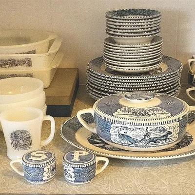 Currier & Ives Dishes + (K)
